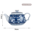 Théière chinoise porcelaine motif traditionnel portable artisanale