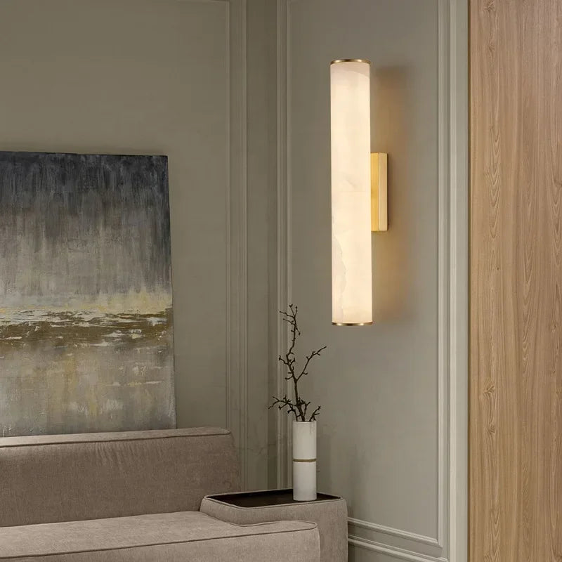 applique murale en marbre naturel avec éclairage moderne décoratif - vue 4 sur 9
