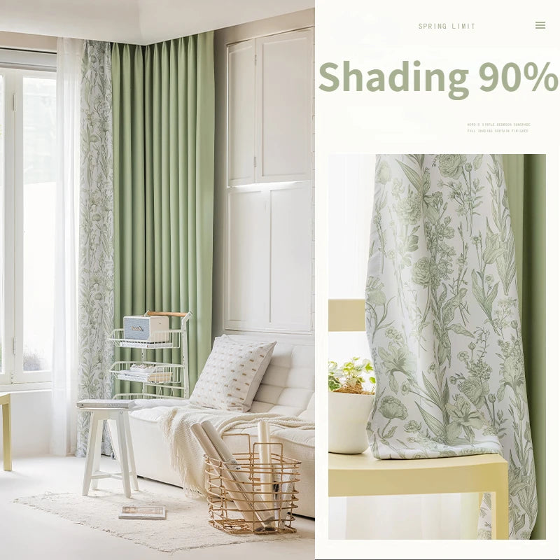 Rideau occultant style campagne française motif floral salon