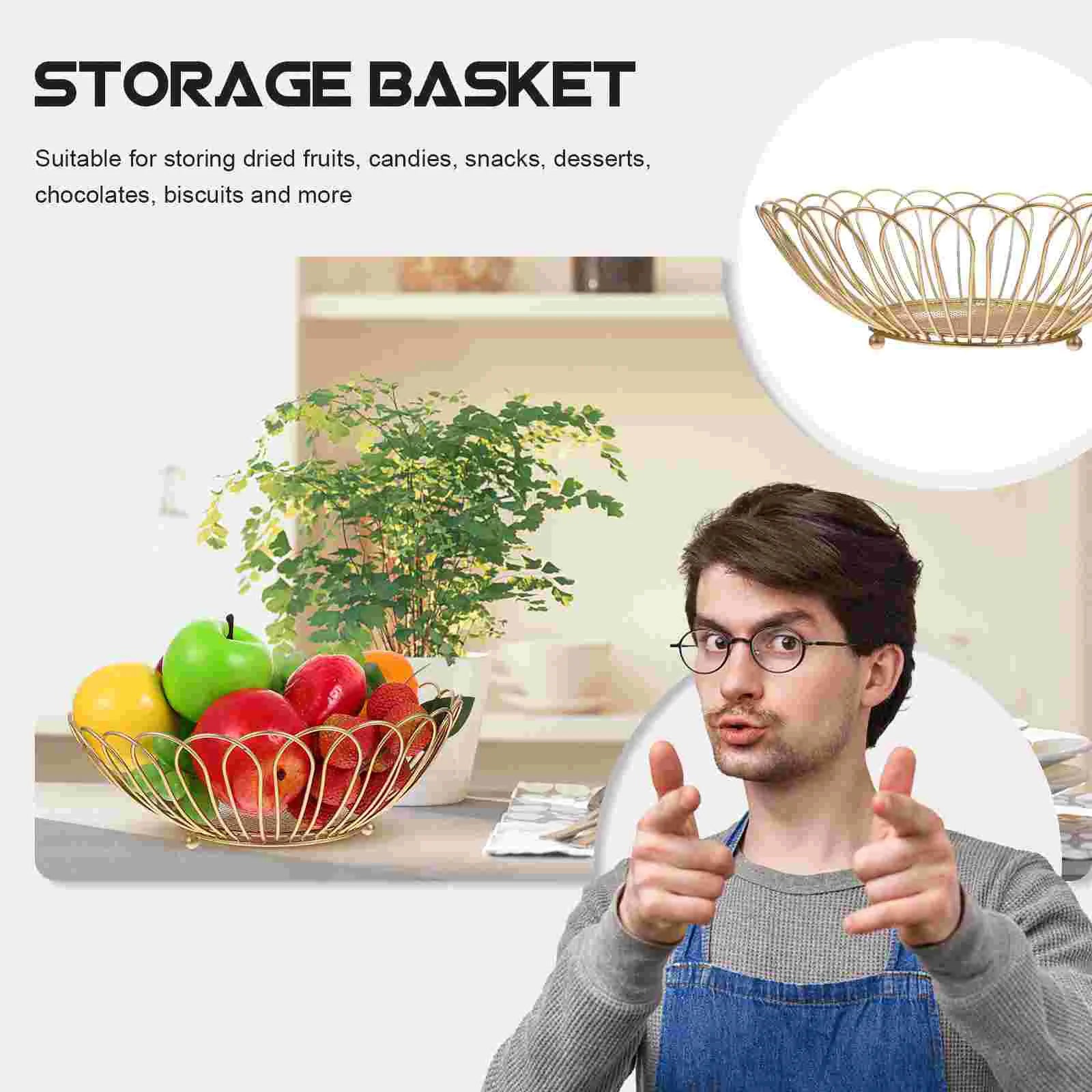 étagères de rangement en fer pour assiettes et fruits multifonctions - vue 7 sur 7