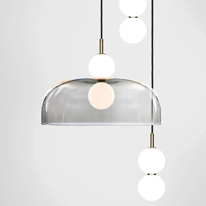 suspension post-moderne en verre pour décoration intérieure