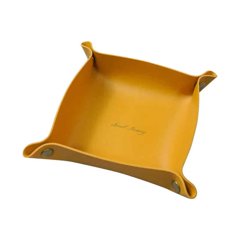 Vide-poche organisateur pliable en cuir pour bureau bijoux et cosmétiques - vue 12 sur 19