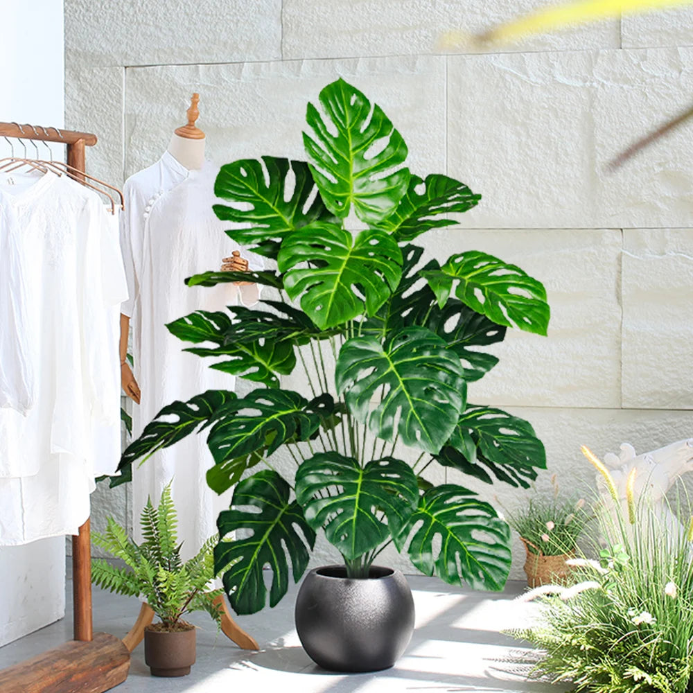 plante monstera artificielle tropicale pour décoration intérieure et extérieure - vue 4 sur 9