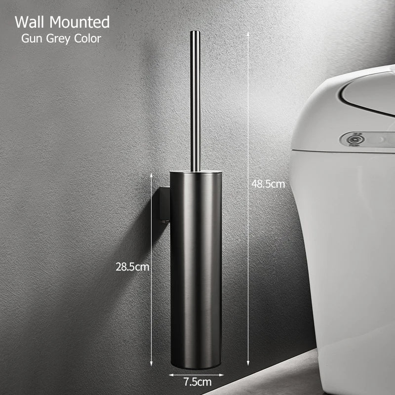 porte-brosse mural en acier inoxydable pour salle de bain