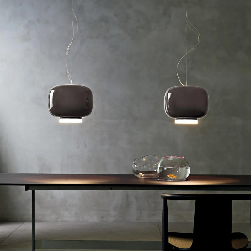 Suspension LED en verre au design nordique moderne - vue 5 sur 11