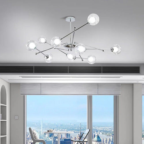 Lustre moderne en verre transparent
