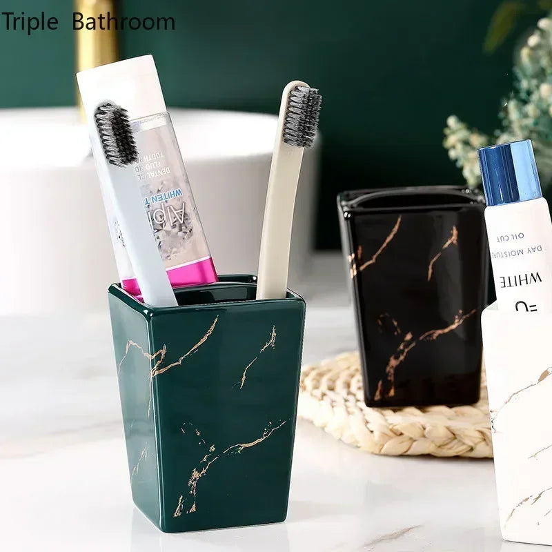 porte-brosse à dents en céramique design pour salle de bain - vue 7 sur 15