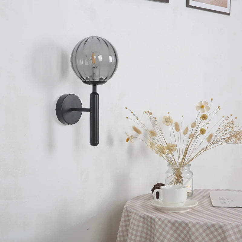 applique murale led moderne boule ronde pour restaurant - vue 5 sur 12
