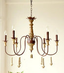 lustre industriel en résine antique avec bougeoirs à led