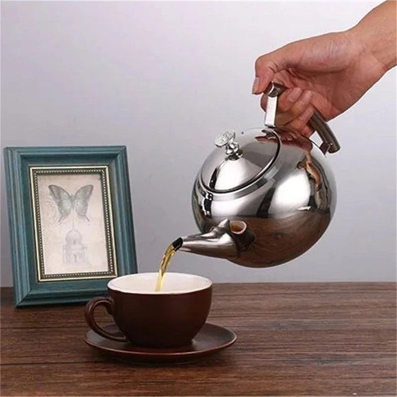 théière inox épaisse avec filtre infuseur grande capacité - vue 5 sur 7