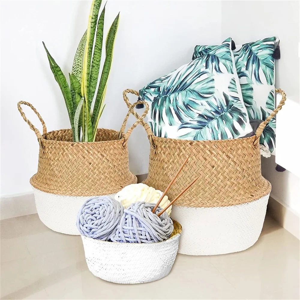 panier en osier suspendu pour rangement et décoration maison - vue 4 sur 13