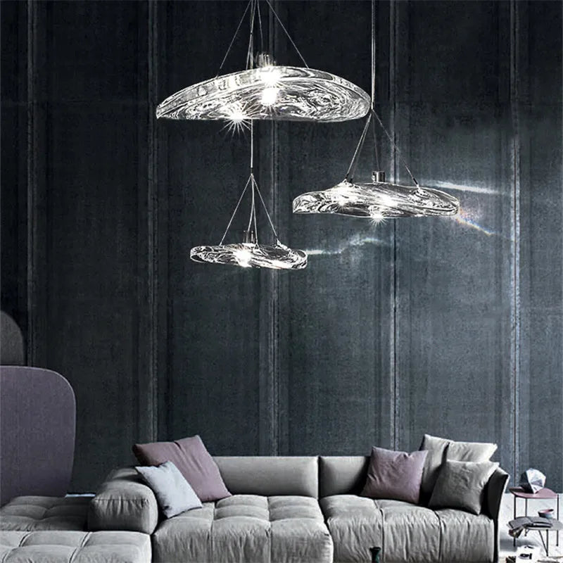 suspension en verre design art déco pour éclairage élégant - vue 5 sur 19