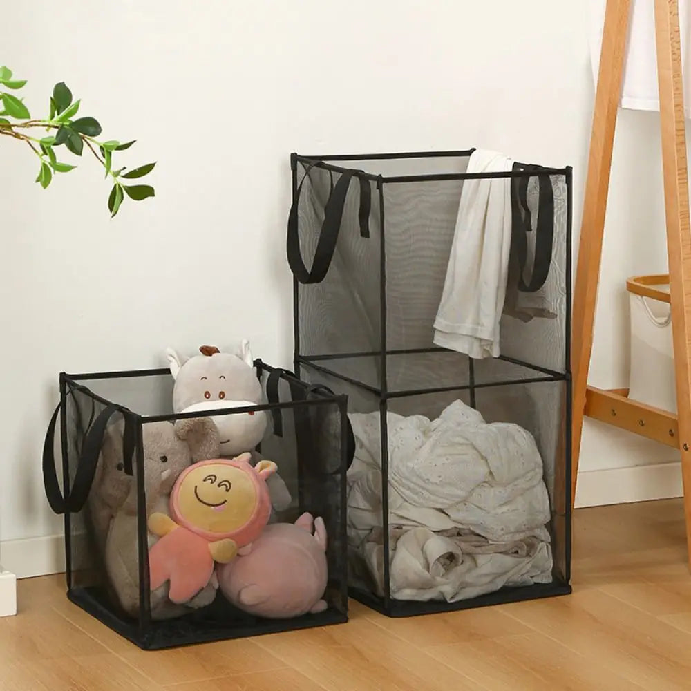 panier à linge pliable grande capacité avec poignées - vue 4 sur 12