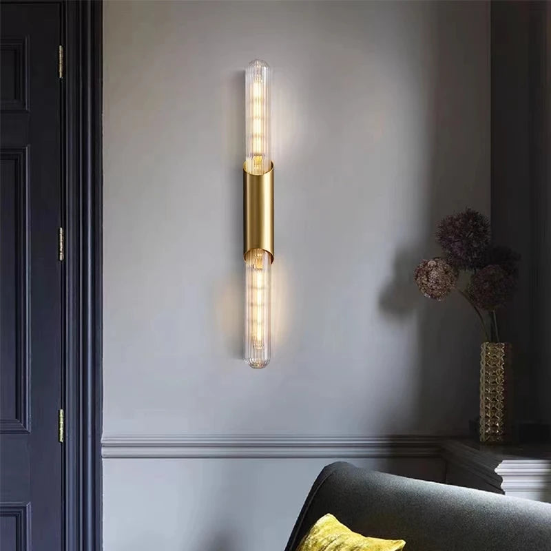 applique murale de luxe en cuivre et verre artistique