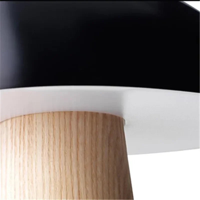 lampe de table champignon en bois design nordique éclairage décoratif - vue 7 sur 8