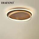 Moderne Rétro Bois Couleur Plafonnier Chambre Restaurant Cuisine Étude Pavé Décoration Lumières Balcon Led Éclairage Intérieur