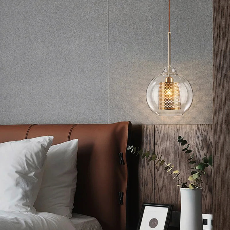 Suspension modernes nordiques pour salle à manger abat-jour en boule de verre cuisine chambre chevet décor lampe suspendue lustres luminaire - vue 10 sur 13