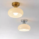 Plafonnier LED en verre nordique rétro crème décor lampe or E27 éclairage pour allée couloir salon luminaires d'intérieur Lustre