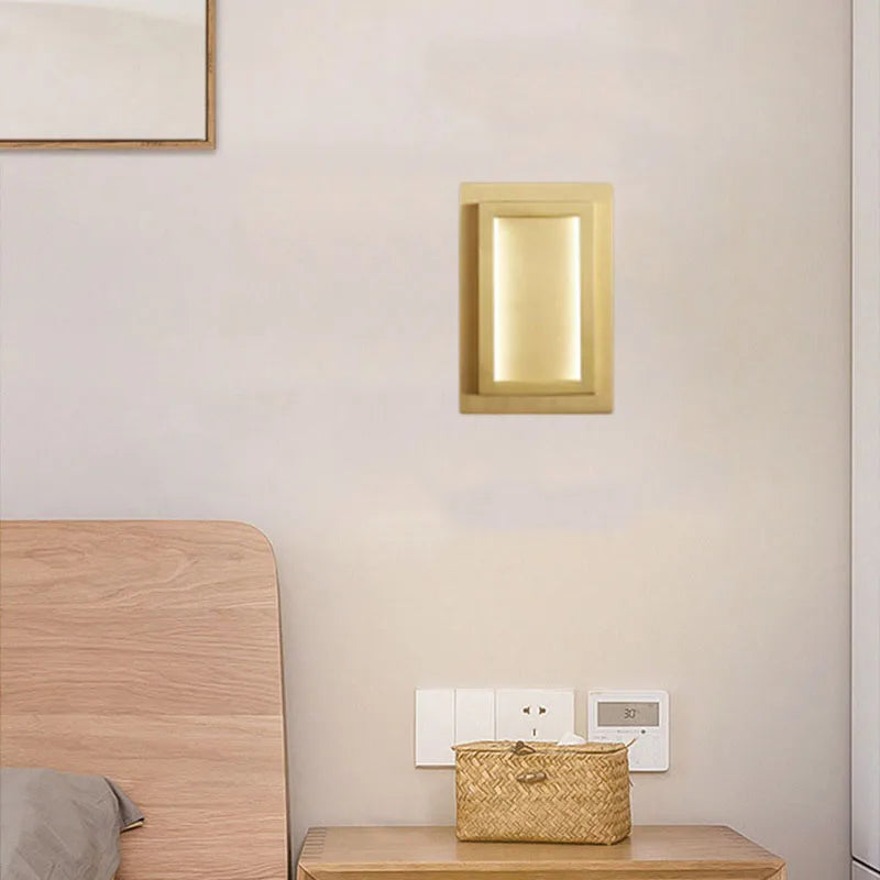 applique murale led rectangulaire en cuivre pour hôtel - vue 6 sur 8