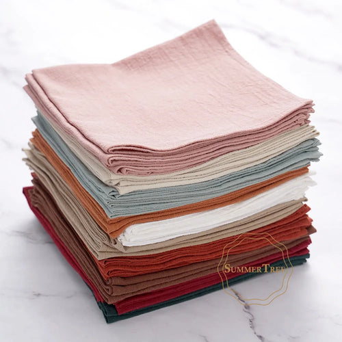 Serviette de table coton lavé style vintage rustique