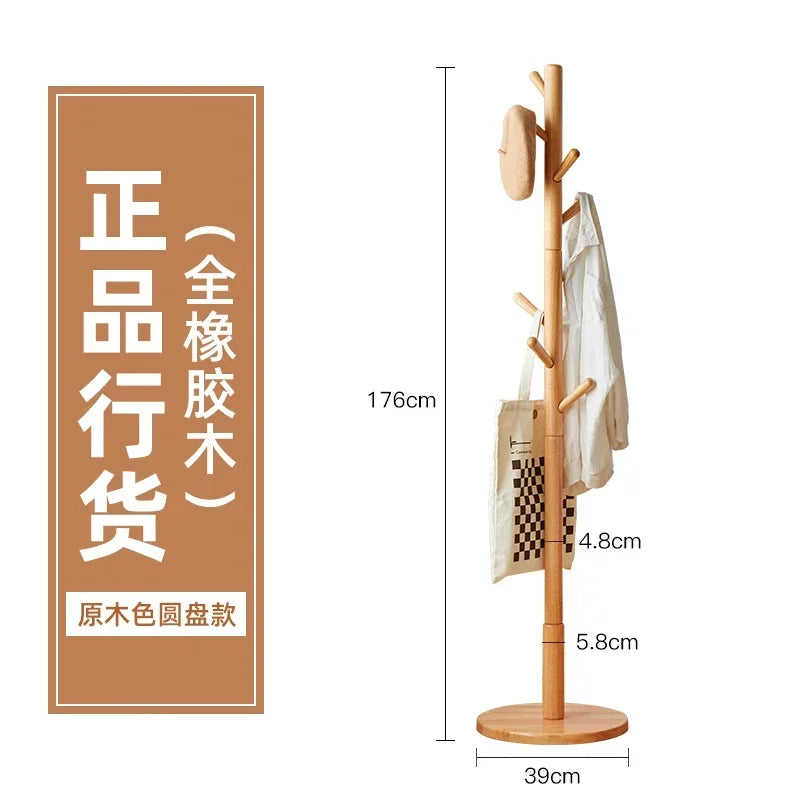 cintre en bois massif porte-manteau stable et étagère à sac - vue 13 sur 18