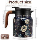 théière isotherme vintage motifs floraux acier inox infuseur
