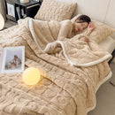 Plaid hiver polaire épais motif coeurs canapé lit