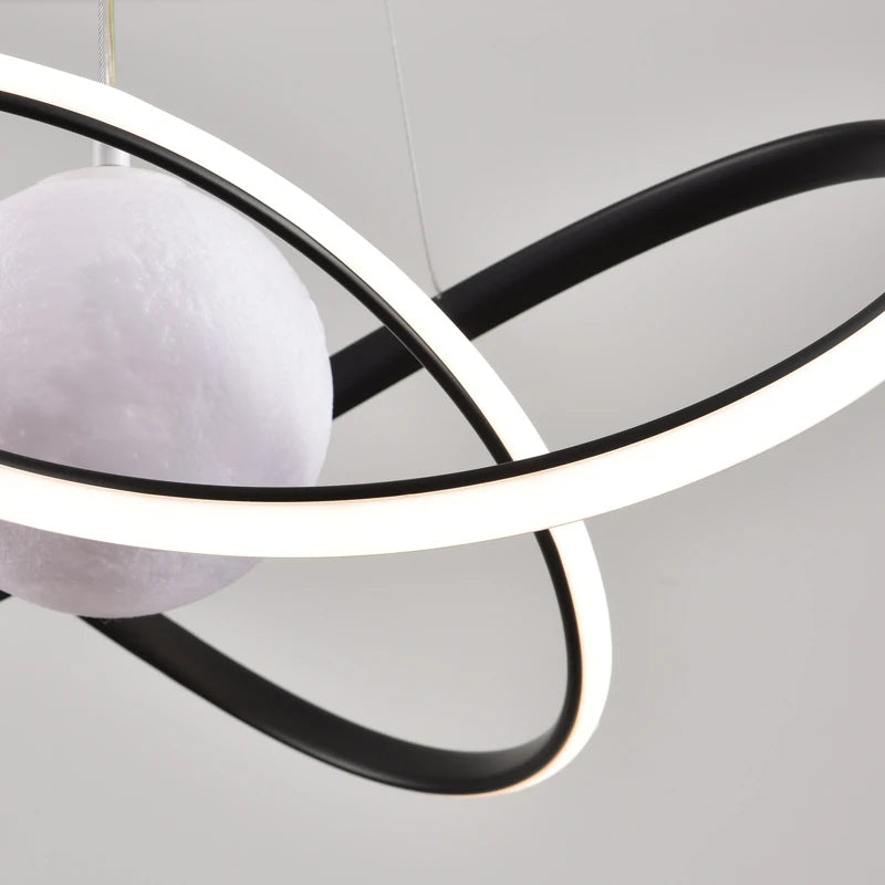 lampes suspendues nordiques style loft avec ampoules lune led
