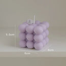 bougie cube parfumée à bulles en cire de soja artisanale