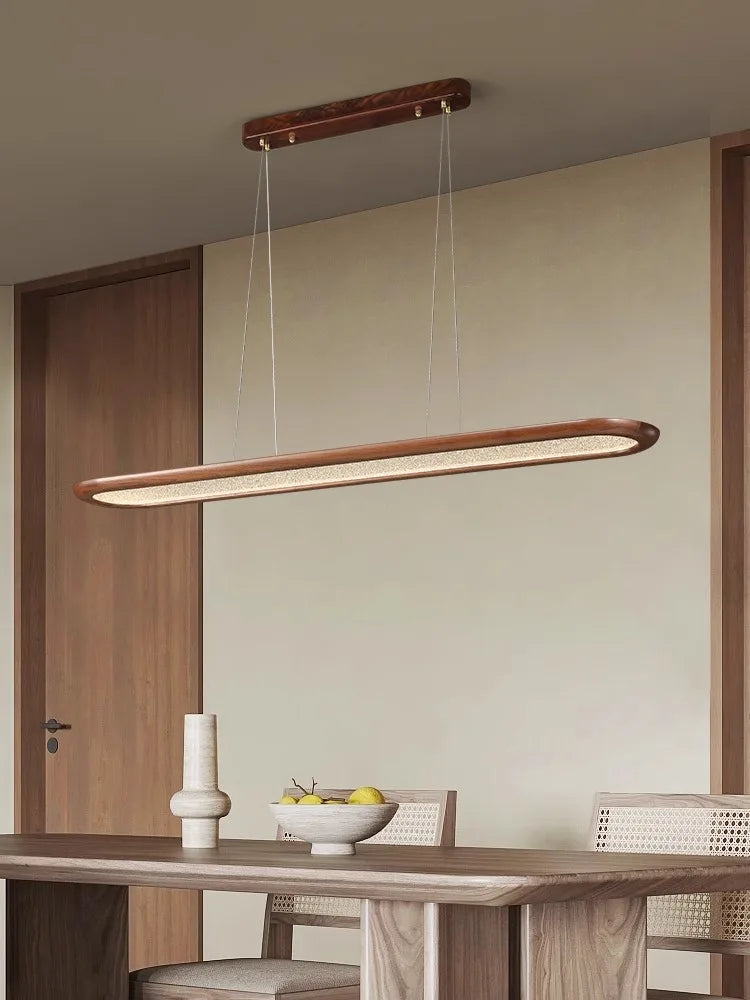 Suspension moderne en noyer pour bar led décoratif