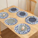set de table fleurs champêtre bord ondulé vague
