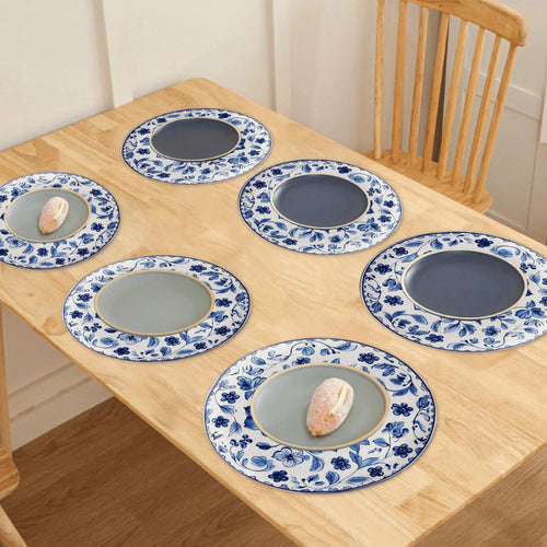 set de table fleurs champêtre bord ondulé vague