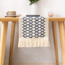 Chemin de table coton lin motif carreaux decoratif