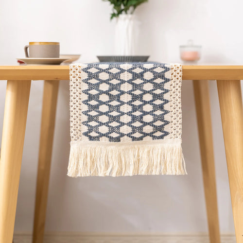 Chemin de table plaid coton lin decoration table salle a manger