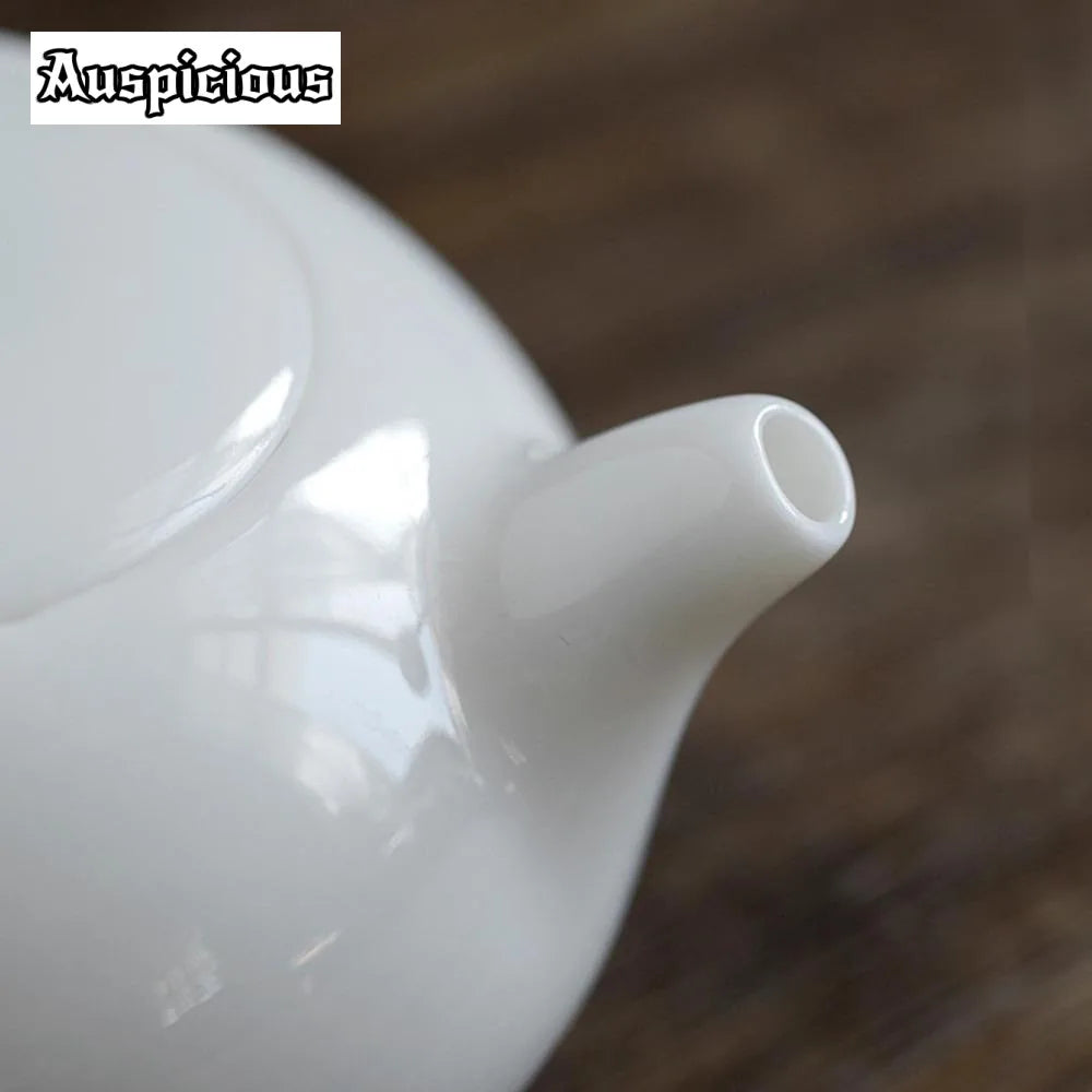 Théière dehua porcelaine poignée latérale style jade ancien - vue 5 sur 7