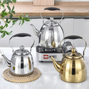 Bouilloire inox motif fleur infuseur amovible poignée isolante