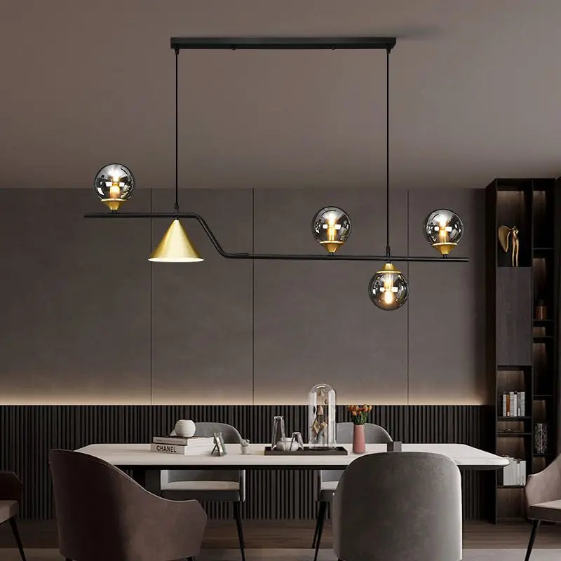 lustre moderne en verre LED pour intérieur décoratif - vue 7 sur 10