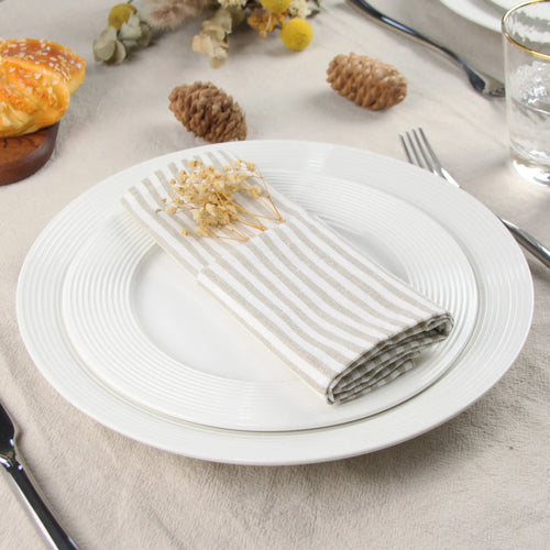 Serviette de table lin coton style européen rayé
