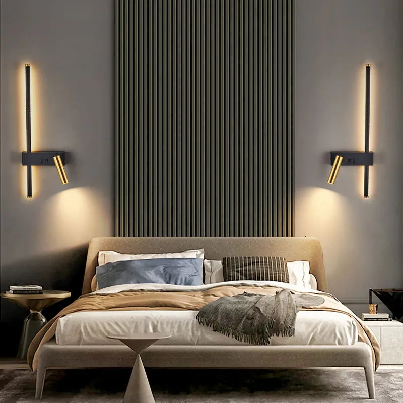 Applique murale noir blanc minimal luxe décor lampe - vue 4 sur 10