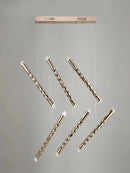 lustre double escalier spirale led moderne grand cylindre