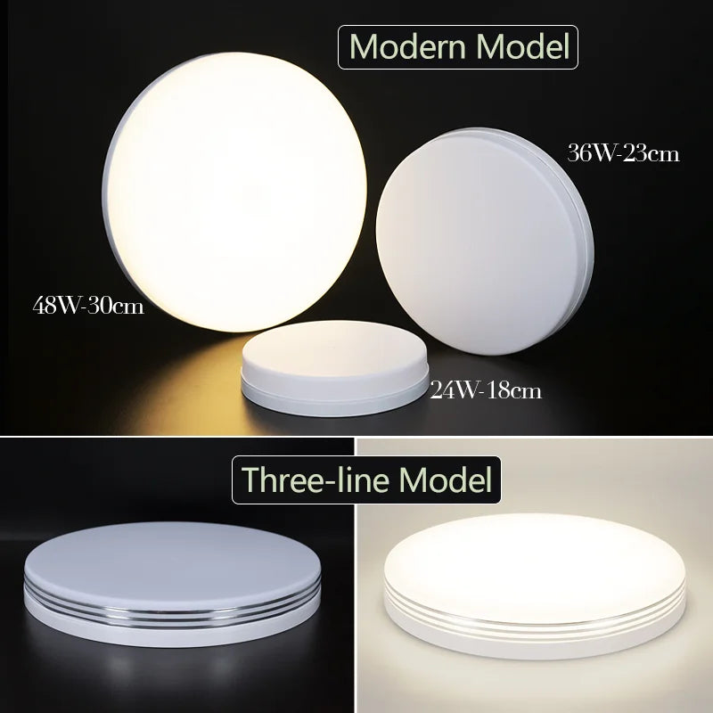 Plafonnier moderne luminaire rond Lustre 24W 36W 48W blanc chaud froid lumière naturelle 110/220V Led lumières décoration pour salon - vue 5 sur 12