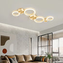Plafond moderne à LEDs lustre en aluminium Simple plafonnier pour salon chambre salle à manger cercle anneaux plafonnier doré