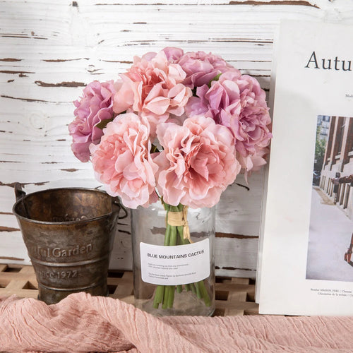 lot de 5 pivoines artificielles pour décorations élégantes et mariage