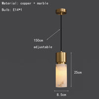 lustre en marbre naturel avec cordon réglable