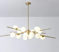lustre moderne led en verre boule pour décoration maison