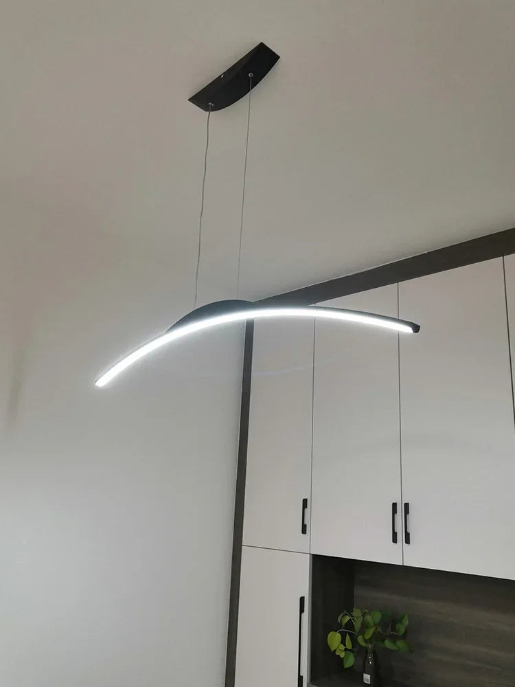 Pendant Lamps Italian Minimal Modern Studio Lamparas One Word Long Lights Restaurant Bar Ceiling Chandeliers Lustre De Salon - vue 6 sur 18