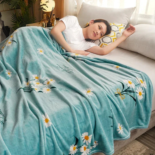 plaid polaire fin motifs carreaux floral pour chambre