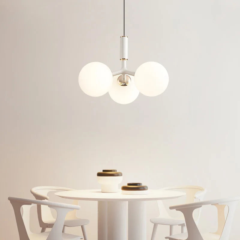 lustre nordique minimaliste magic bean 9 en verre led suspension