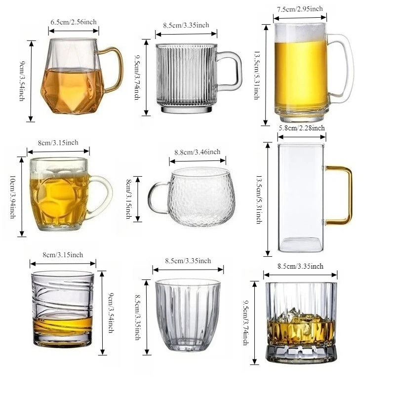 Verres élégants en verre transparent style cocktail polyvalent