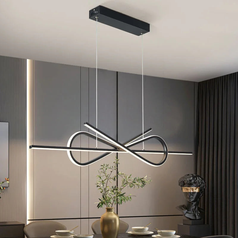 LED moderne Lustre Restaurant Personnalité Lustre Moderne Simple Design Créatif Arc De Luxe Bar Table Lustre - vue 5 sur 7